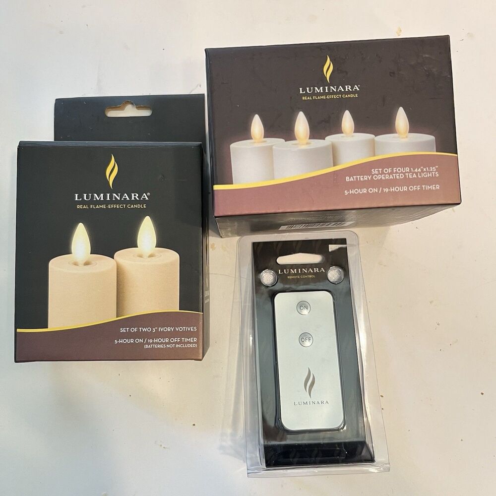 Luminara Flameless Moving Lot 6 Wick LED Battery Tea Light Candles w/Remote